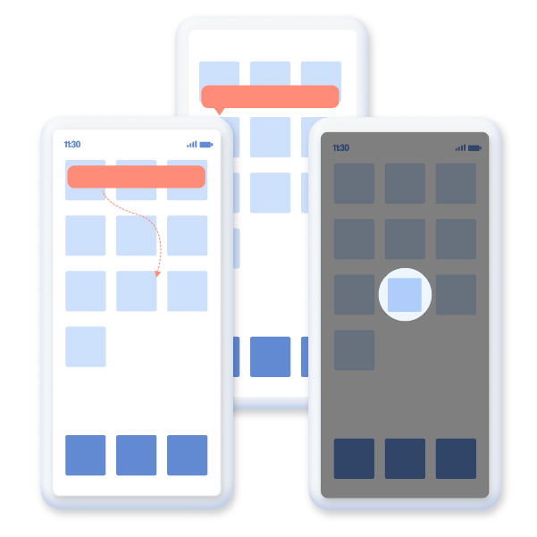 Different types of nudges to grab users attention