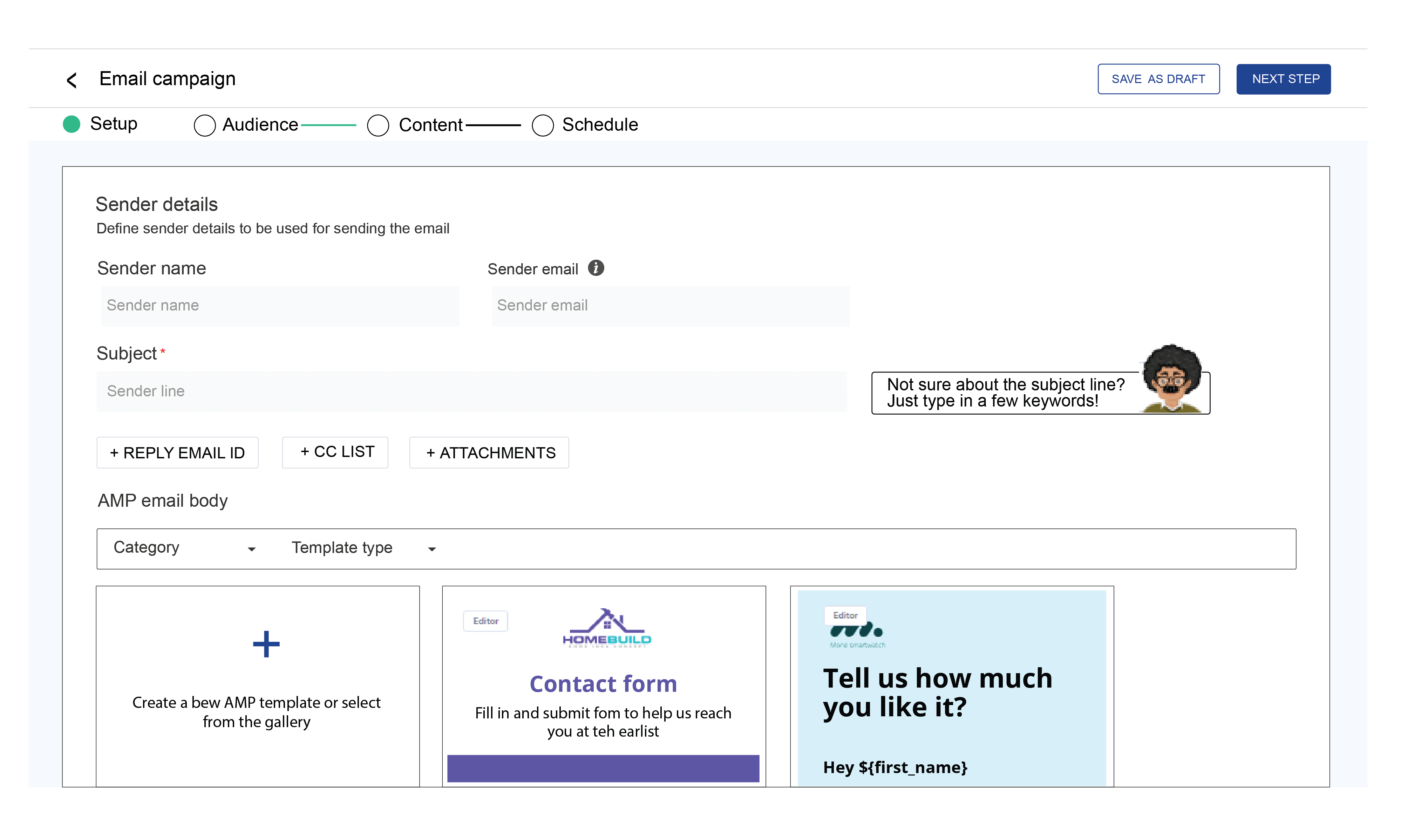 Interactive emails with AI